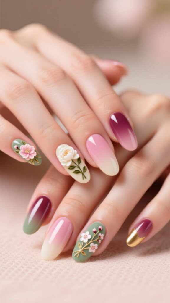 Floral Ombre Tips