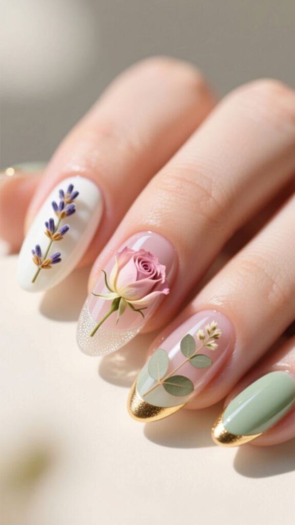 Pressed Flower Embedded Nails