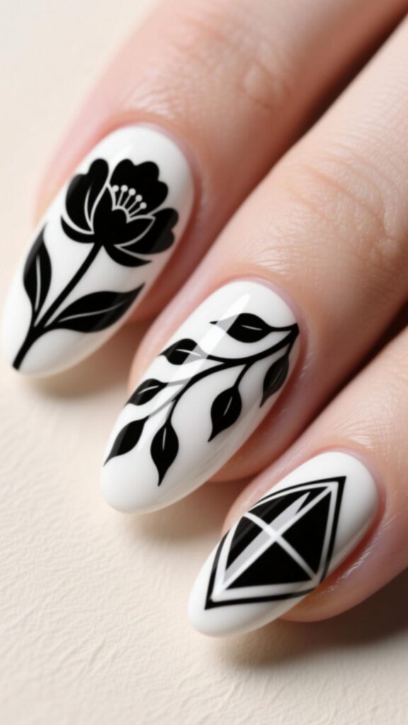 Monochrome Floral Silhouettes