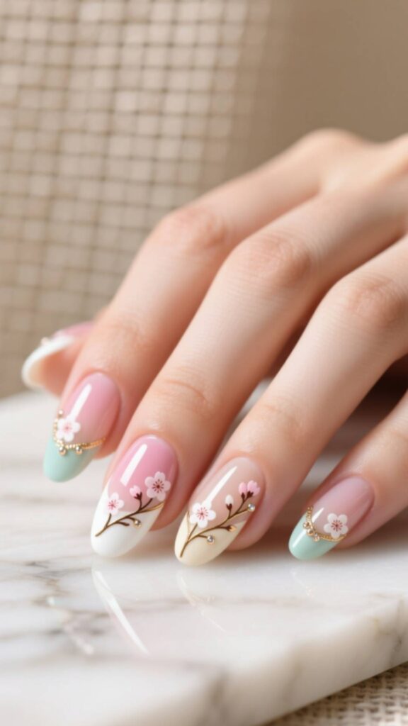 Floral French Tips
