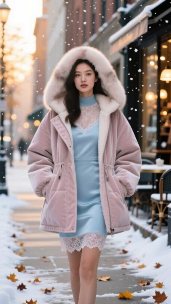 Parka Jacket with Mini Dress