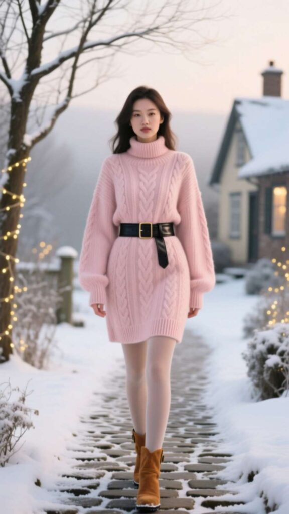 Sweater Dress with Belt