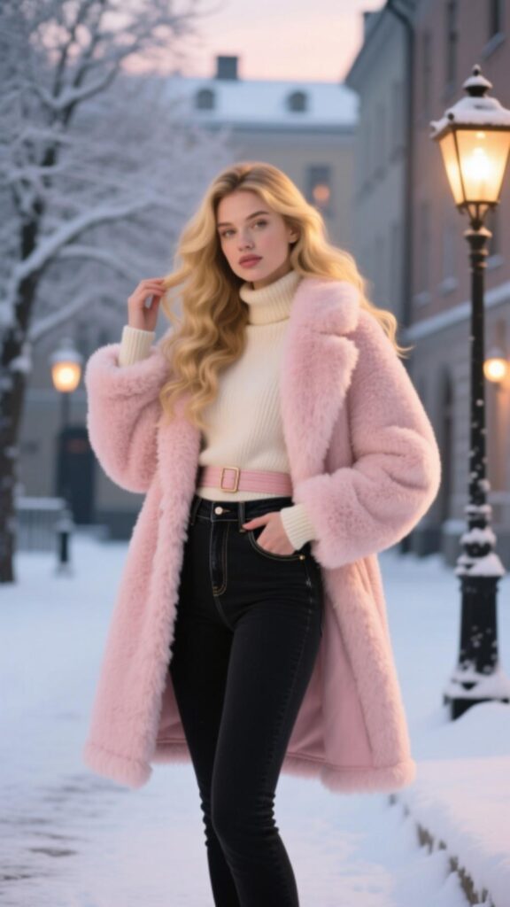Teddy Coat with Skinny Jeans