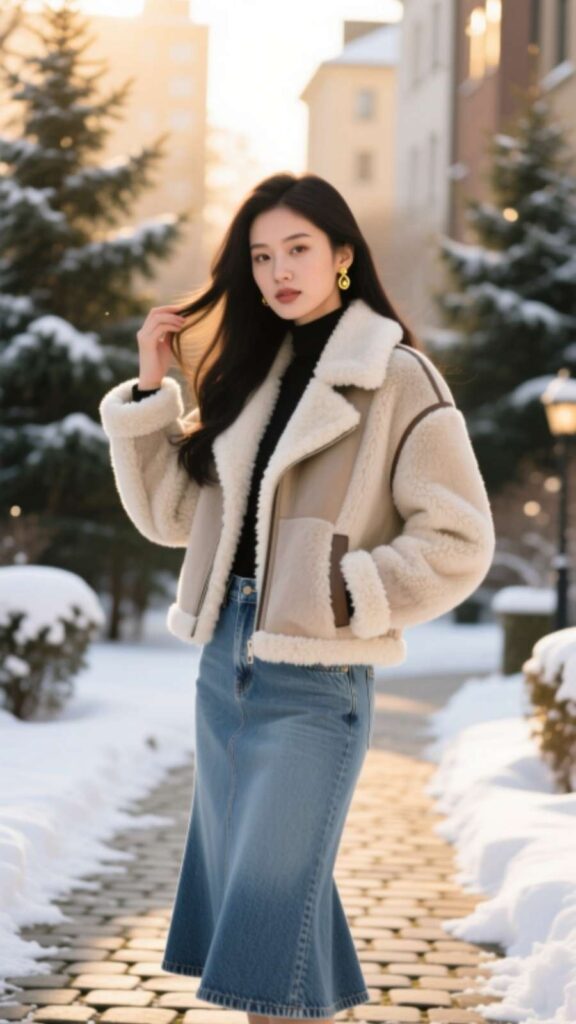 Floral Dress with Oversized Sweater