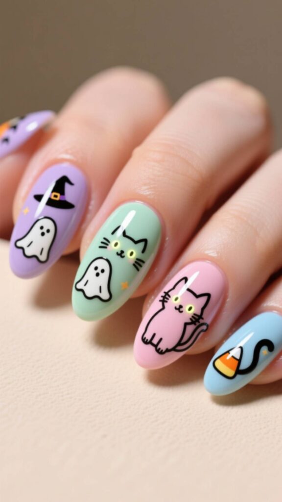  Pastel Halloween Cats
