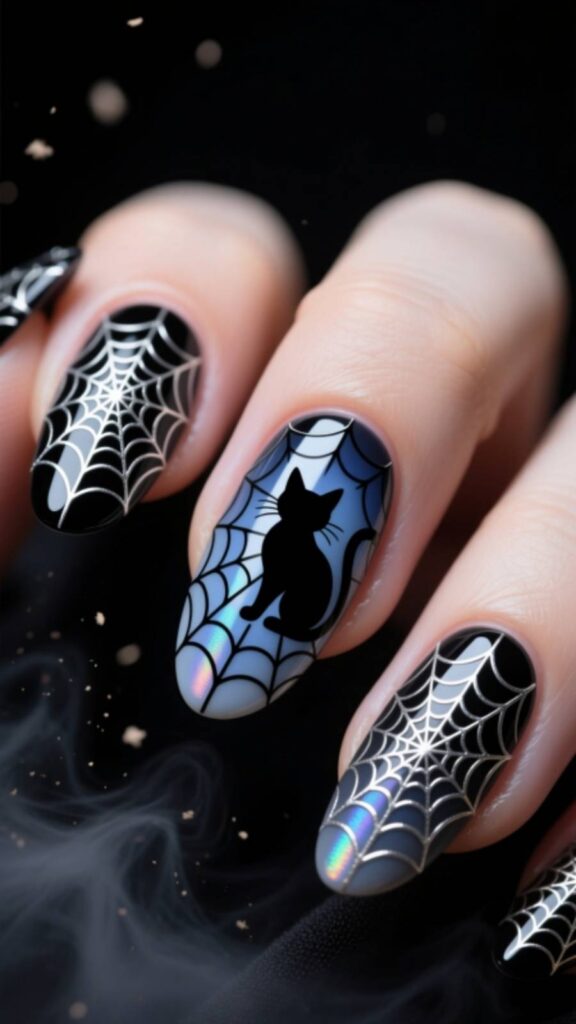 Spider Web and Cat Combo