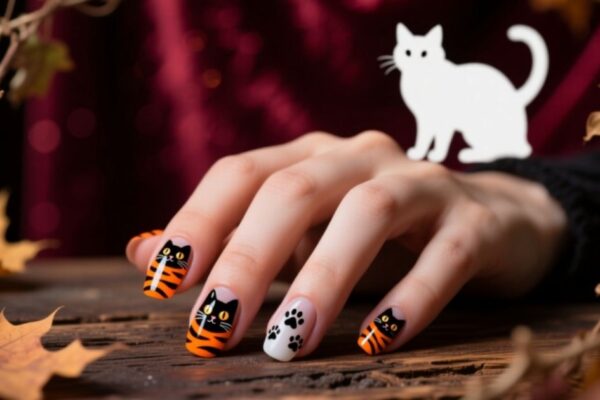 Halloween Cat Nails