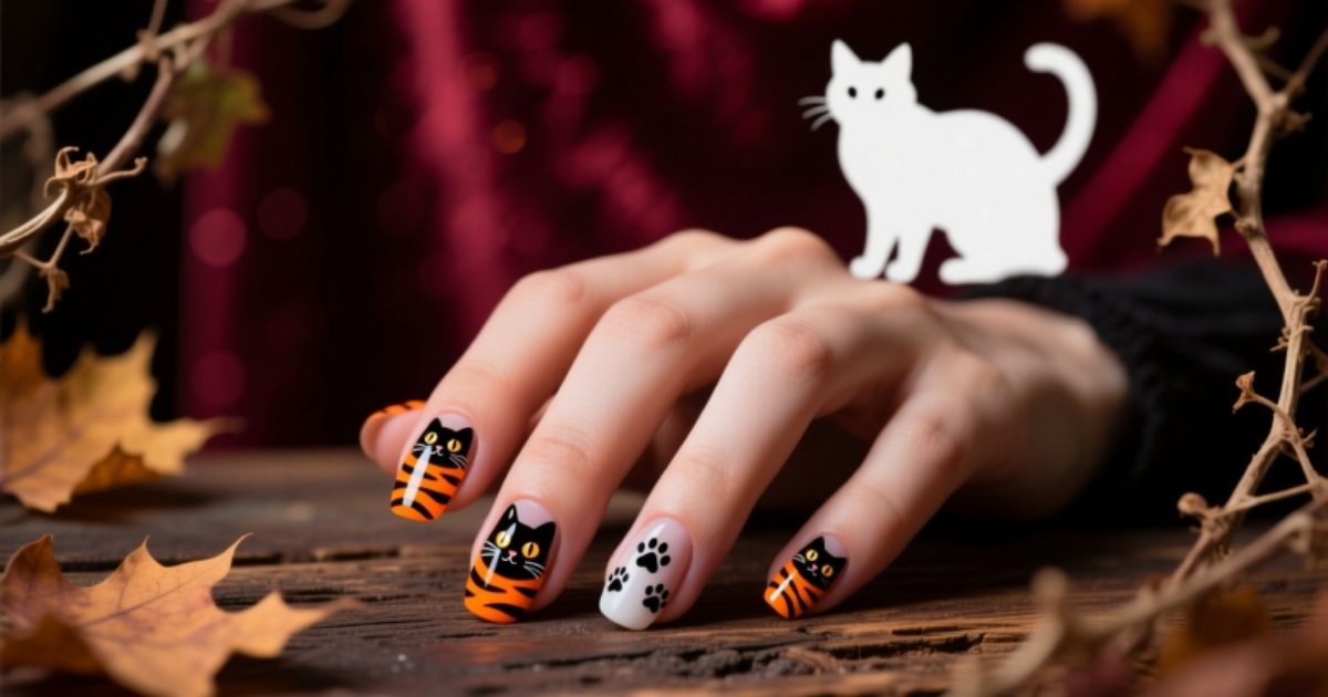 Halloween Cat Nails
