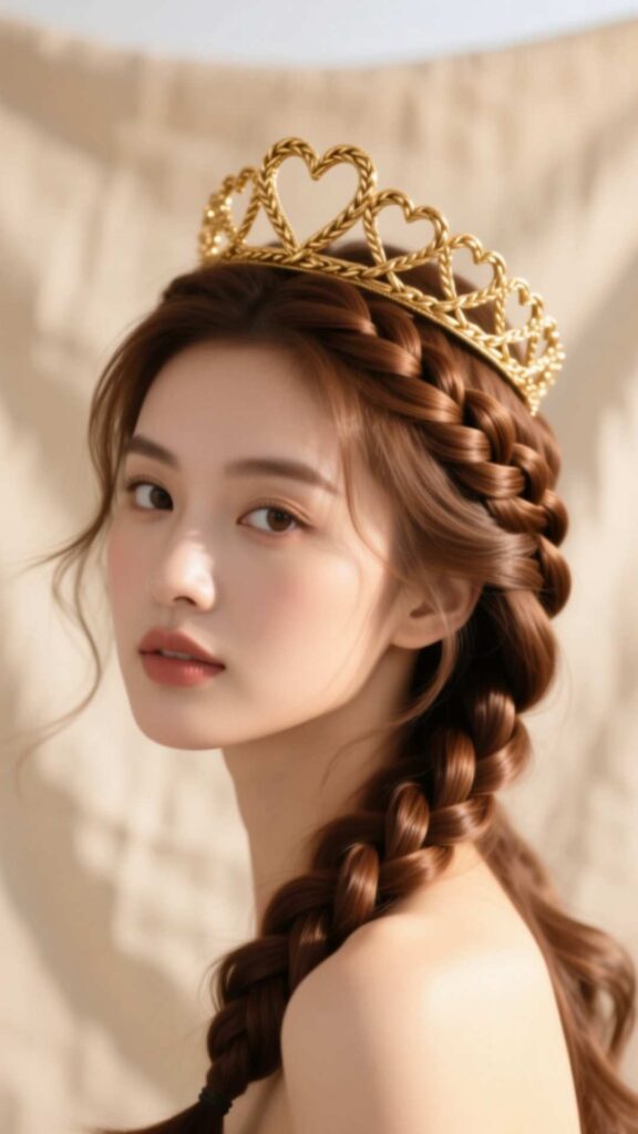 Braided Crown with Loose Strands