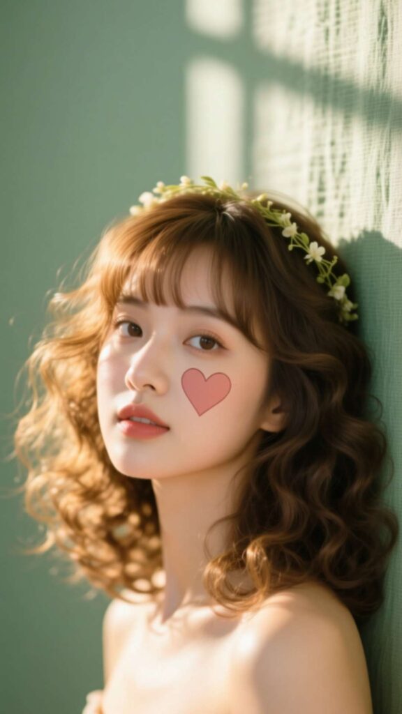 Wispy Curtain Bangs with Curls