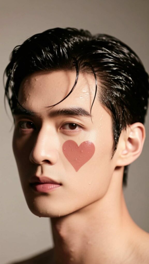 Wet-Look Slick Back with Face-Framing Strands