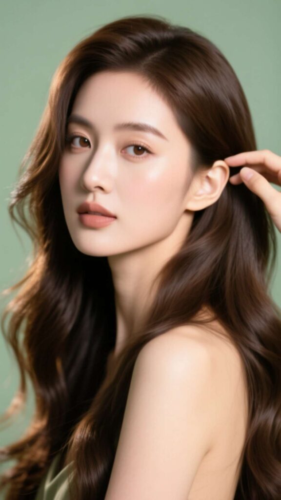  Long Hair with Face-Framing Curtain Layers