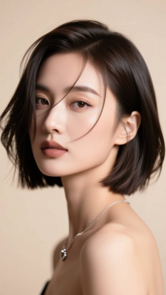 Asymmetric Bob with Long Side Bangs