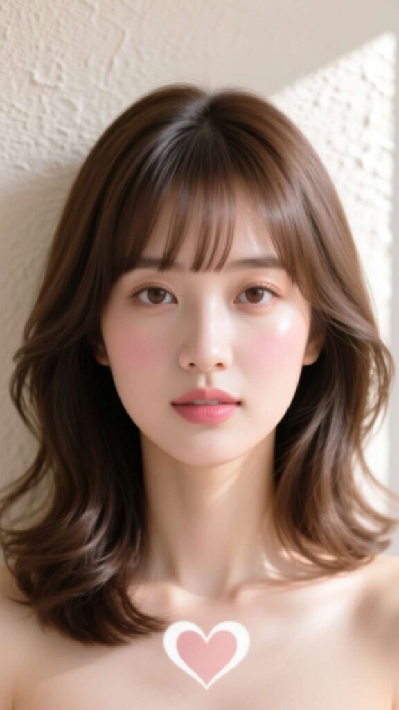 Curtain Bangs with Shoulder-Length Hair