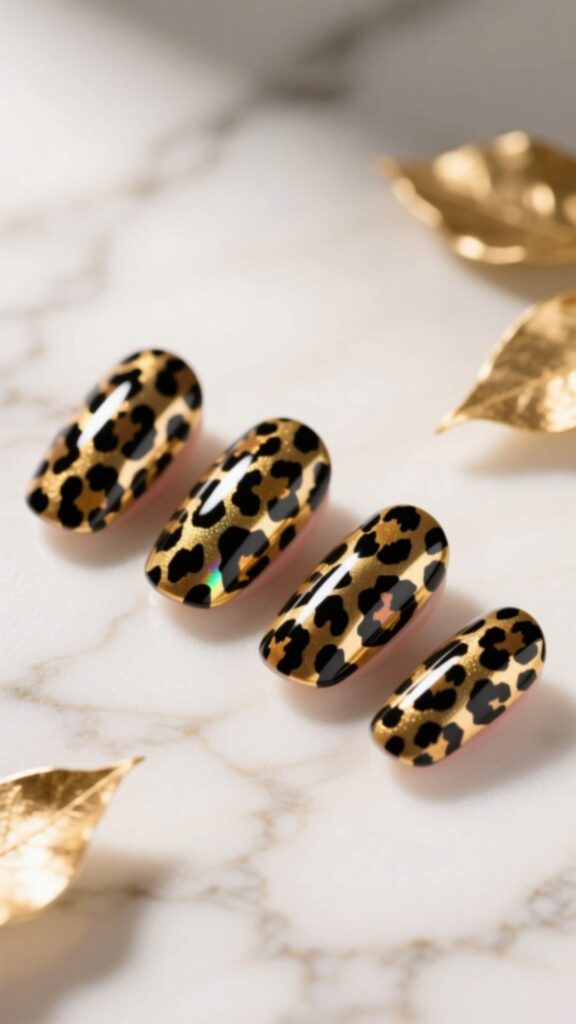 Short Leopard Nails