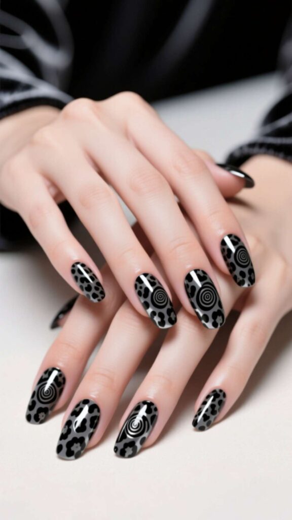 Black Leopard Nail Art