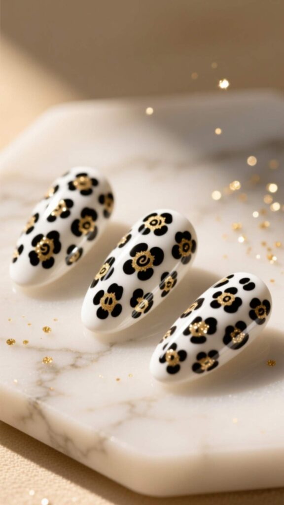 White Leopard Nail Tips