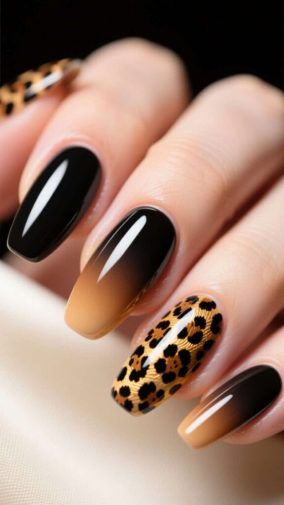 Ombre Leopard Nails