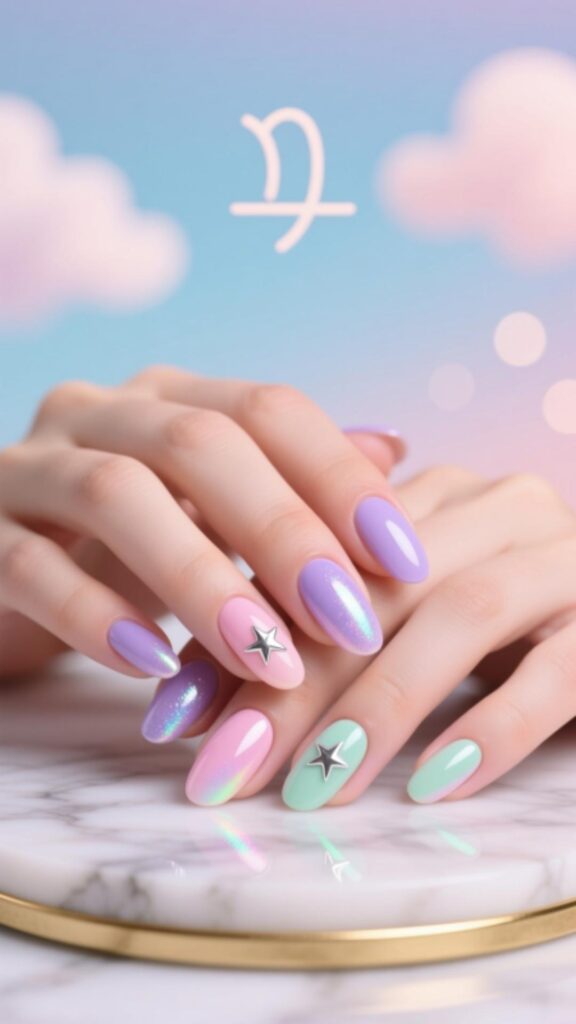 Pastel Aesthetic Libra Nails