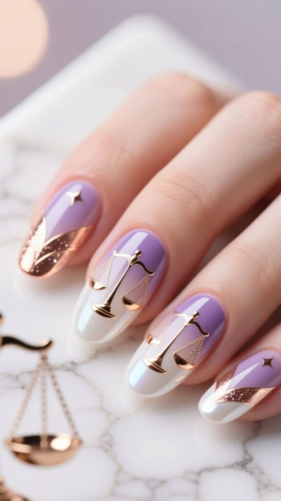 Abstract Libra Nail Art