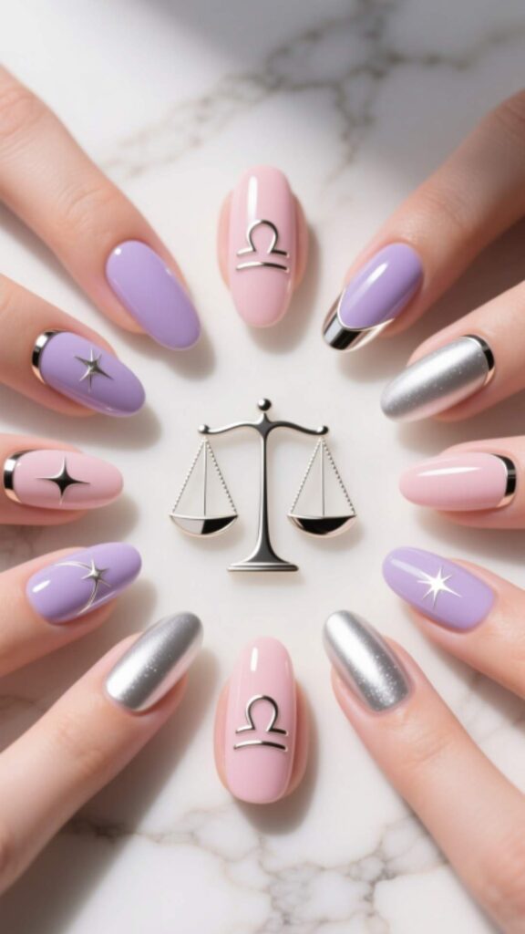 Minimal Libra Nail Design