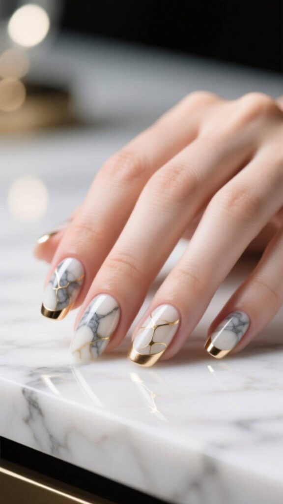 Marble Libra Nails