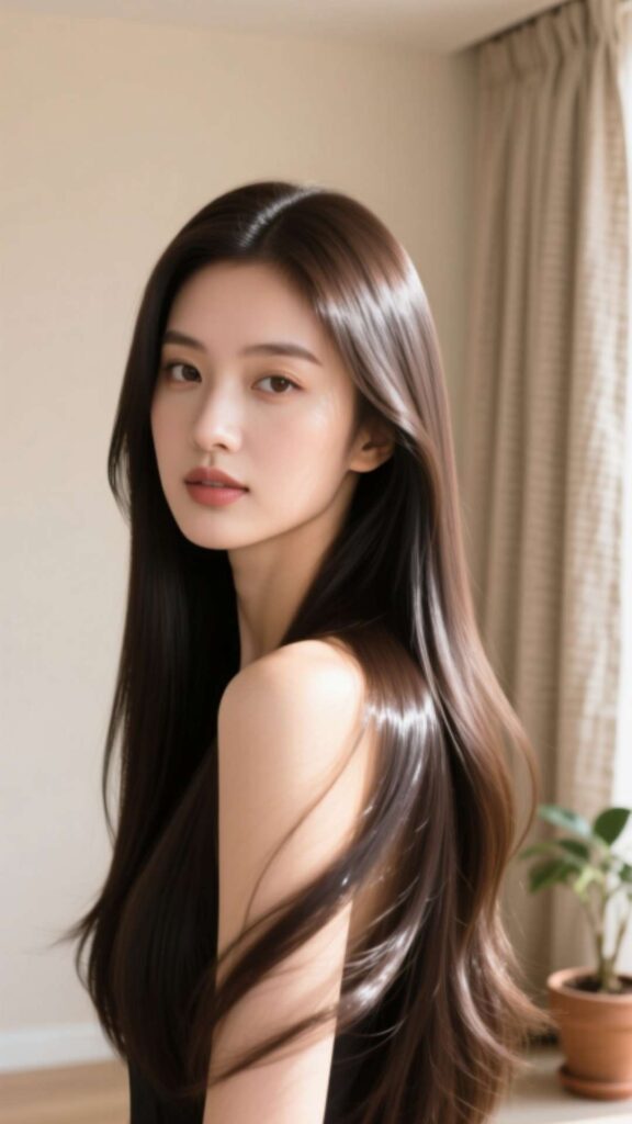 Long Hair with Middle Part