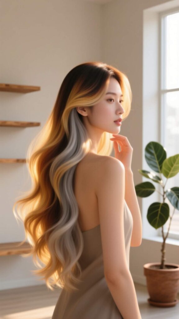 Long Hair with Balayage Highlights