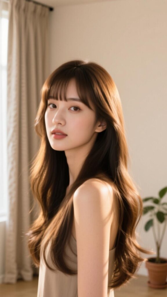 Long Hair with Side Bangs