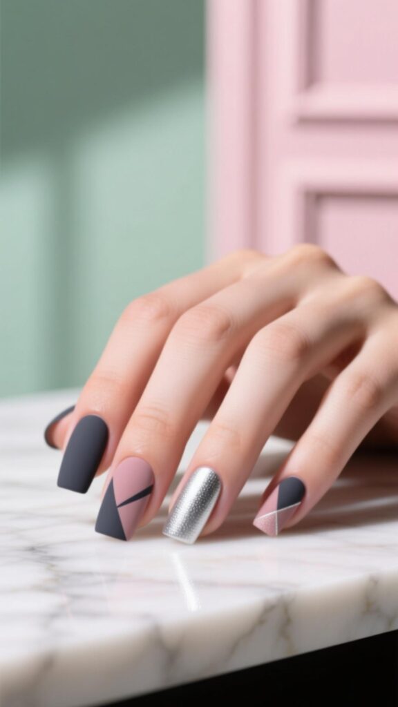 Matte Accent Nails