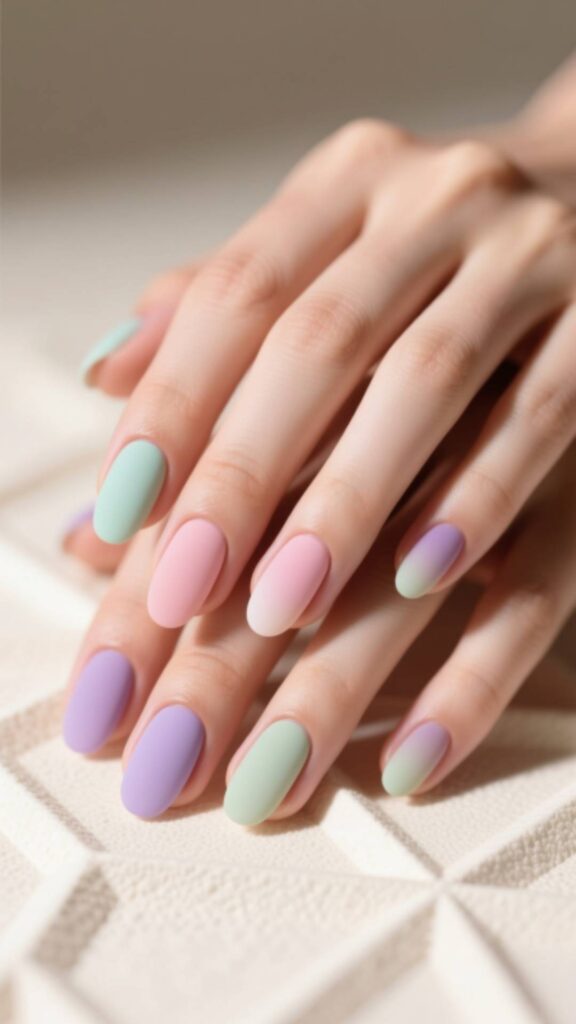  Pastel Matte Nails
