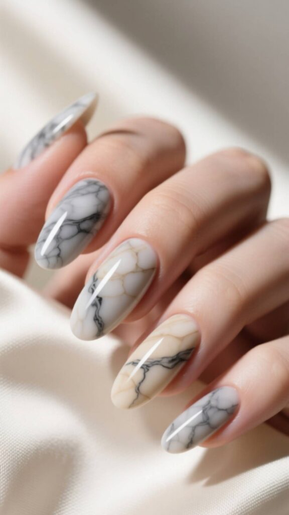Matte Marble Nails