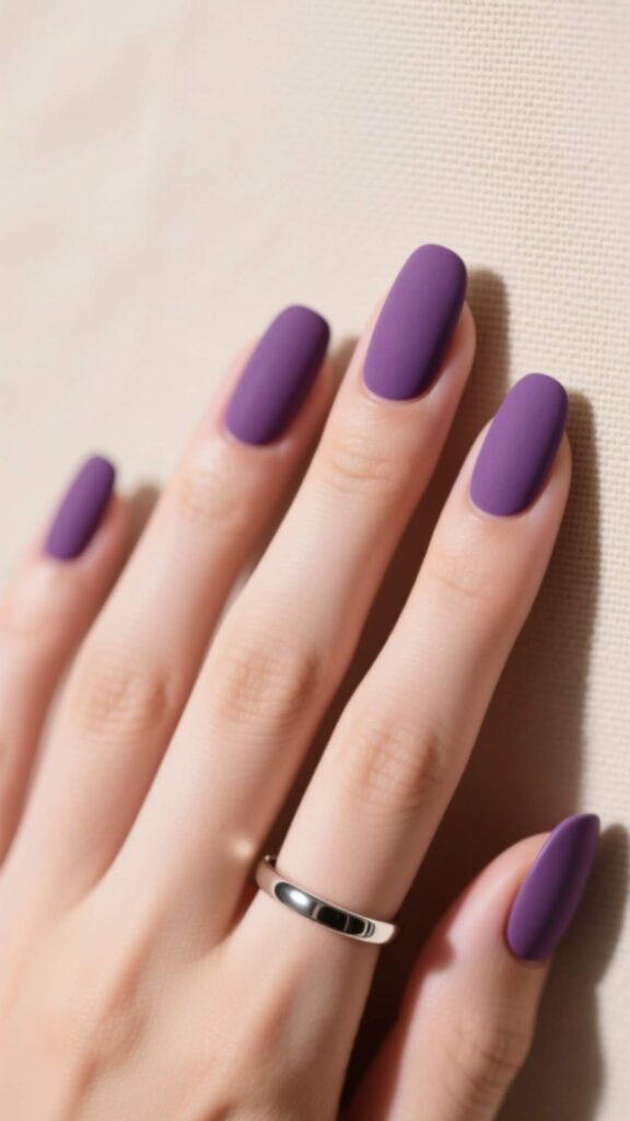 Matte Purple Nails