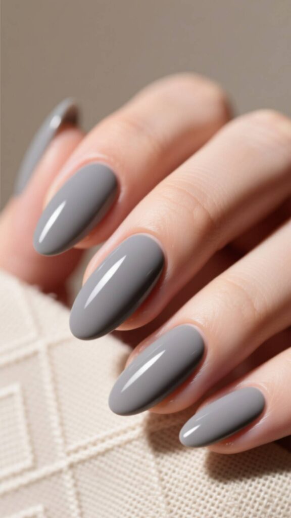 Matte Grey Nails