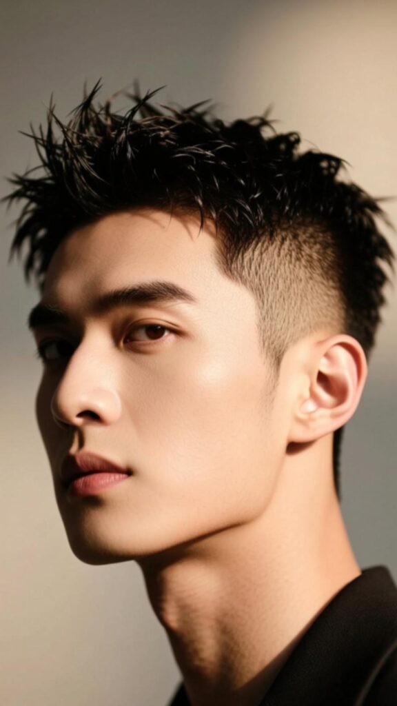 Mid Fade with Spiky Hair