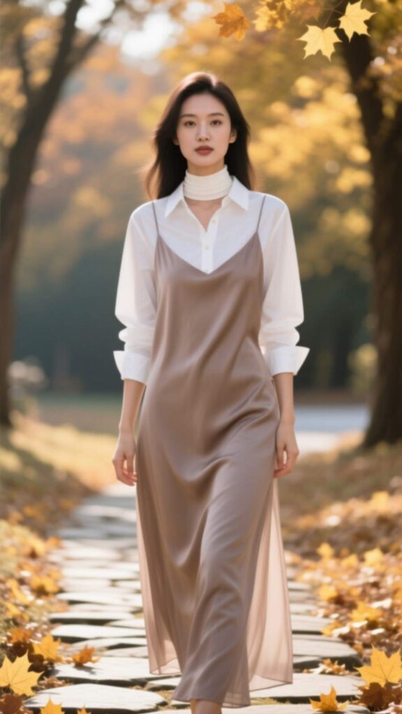 Layered Shirt Under Slip Dress