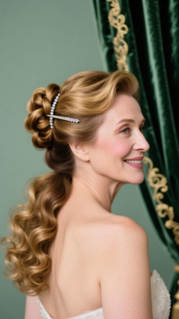 Half-Up Bouffant with Curls