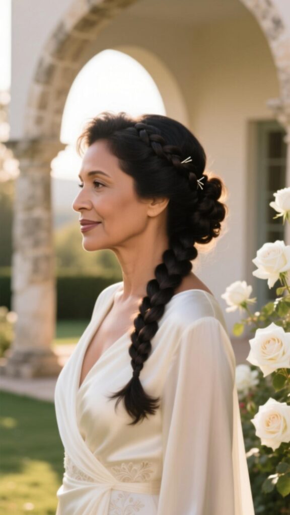 Braided Side Sweep into Updo