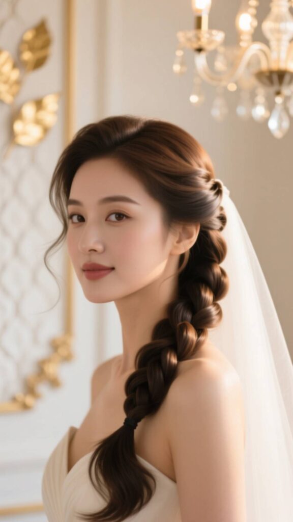 Fishtail Braid into Half-Up