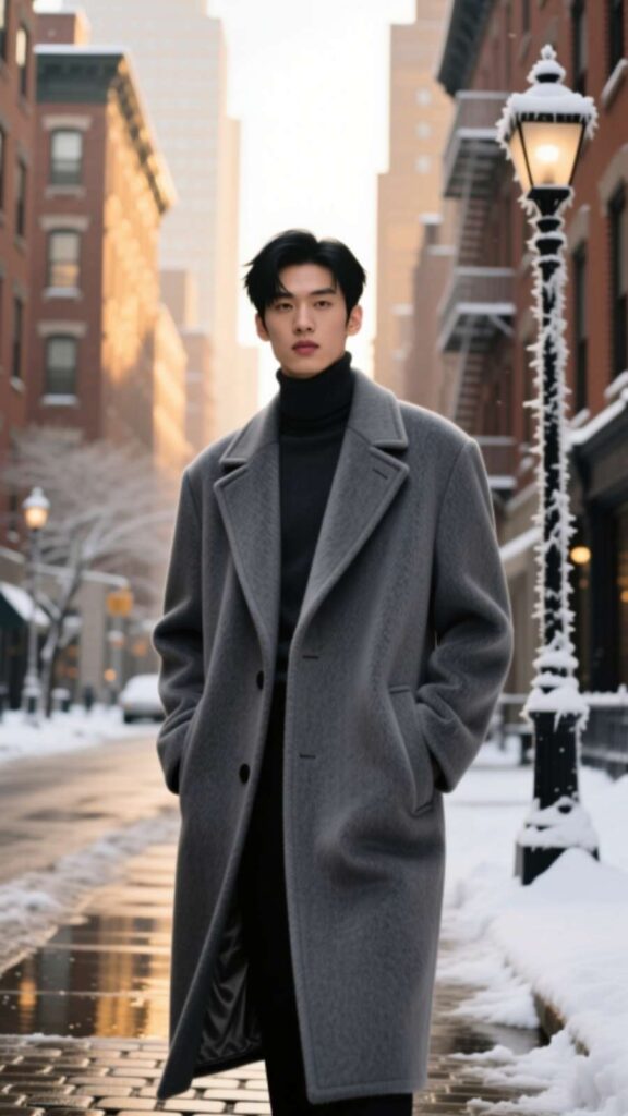 Classic Wool Coat with Turtleneck