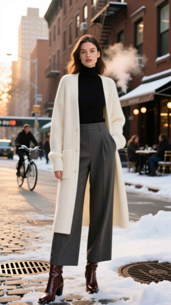 Long Cardigan with Boots