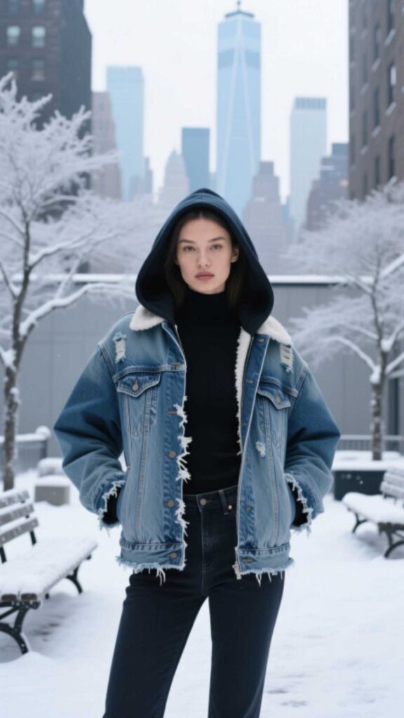 Denim Jacket with Hoodie