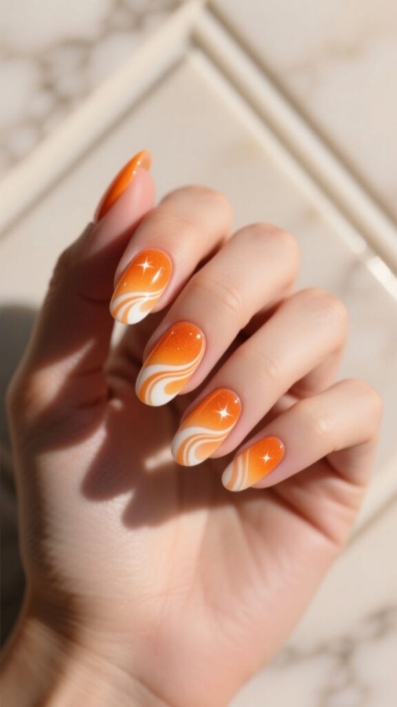 Soft Nude and Orange Aura