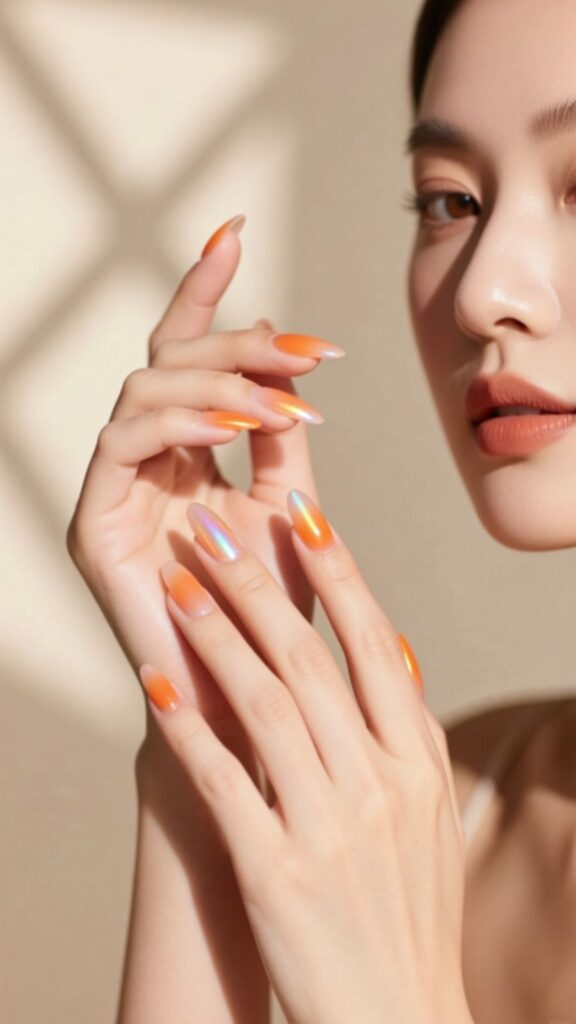 Soft Nude and Orange Aura