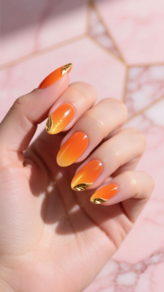 Tangerine Aura Nails