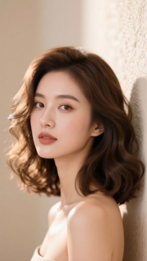 Shoulder-Length Hair with Curls and Layers