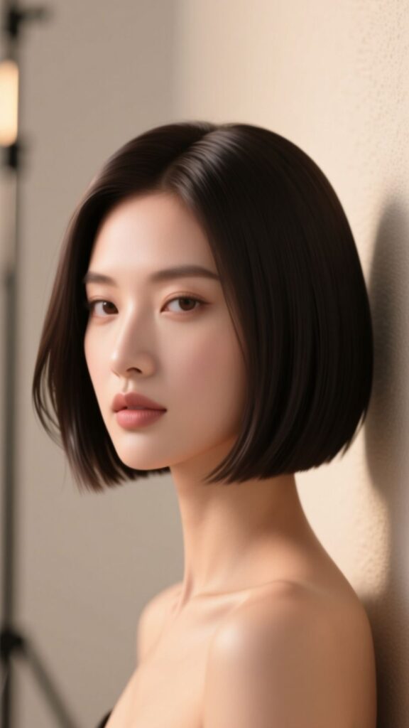 Shoulder-Length Cut with Wispy Bangs