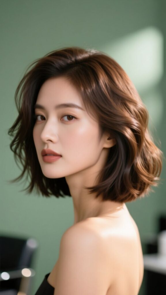 Shoulder-Length Hair with Straight Ends