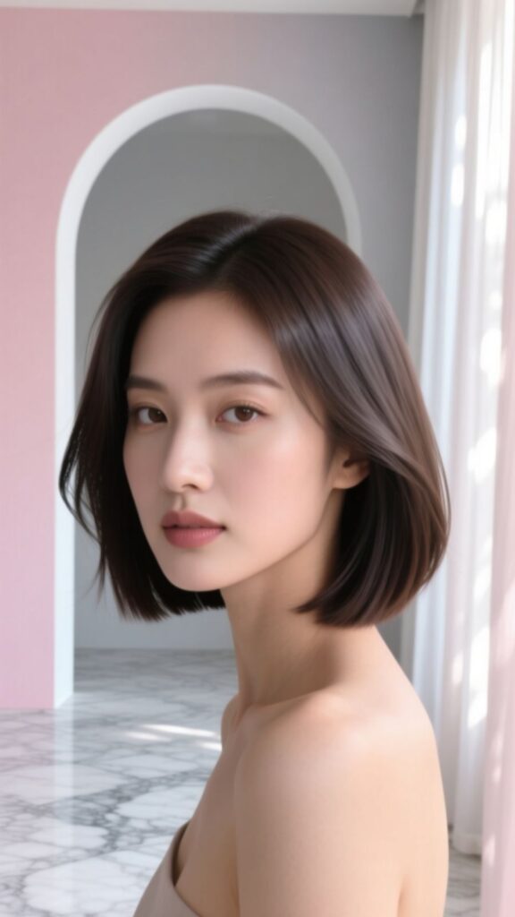 Shoulder-Length Hair with Side Bangs