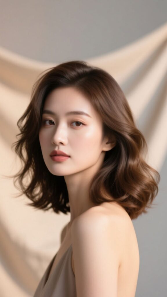 Wavy Shoulder-Length Haircut